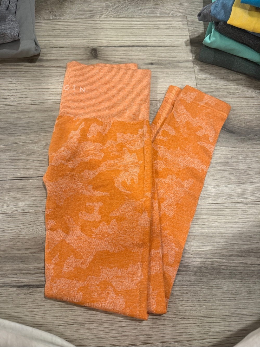 NVGTN Orange Camouflage Seamless Leggings